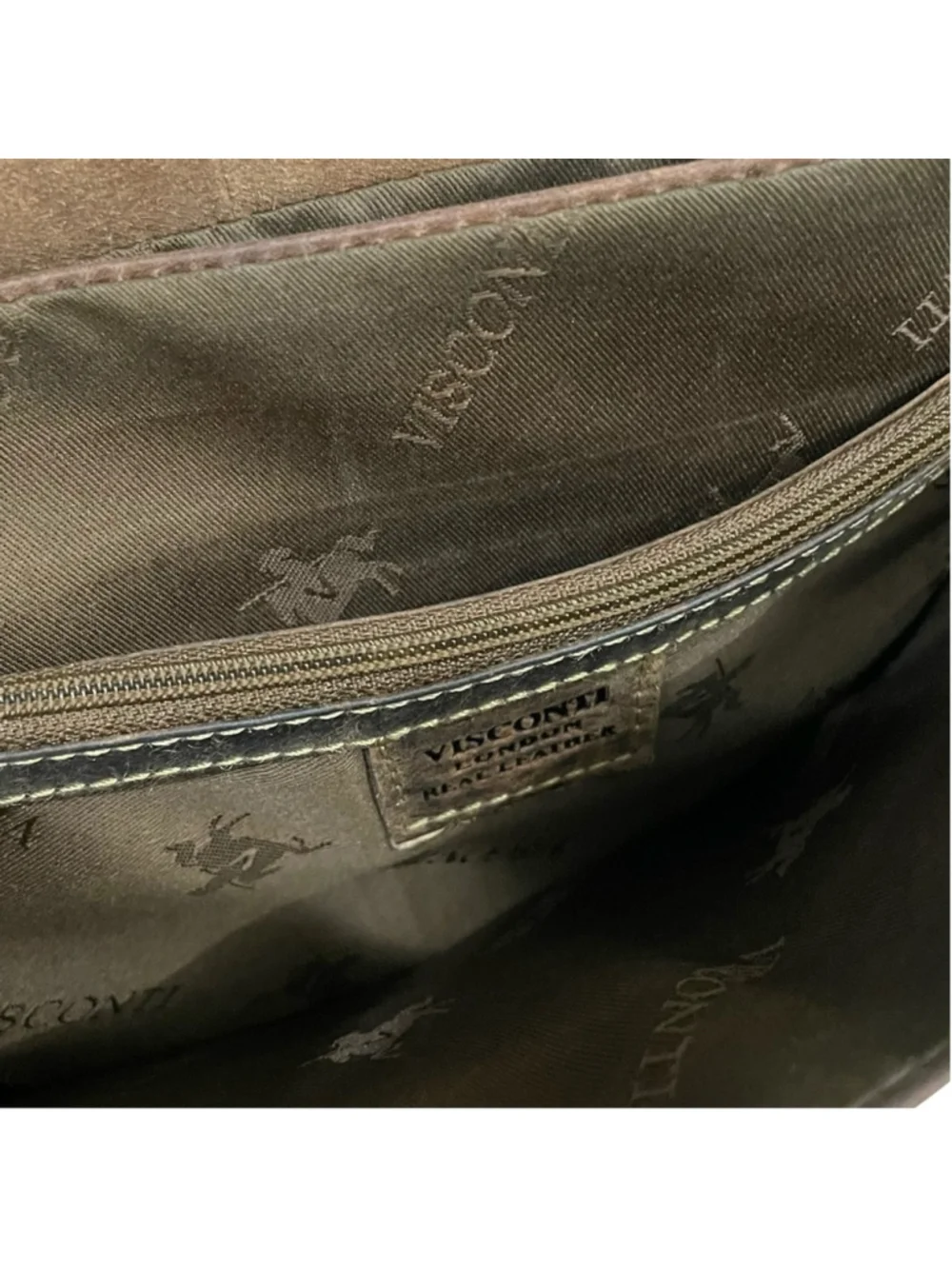 VISCONTI Vintage Jasper Portrait Leather Messenger Bag Brown